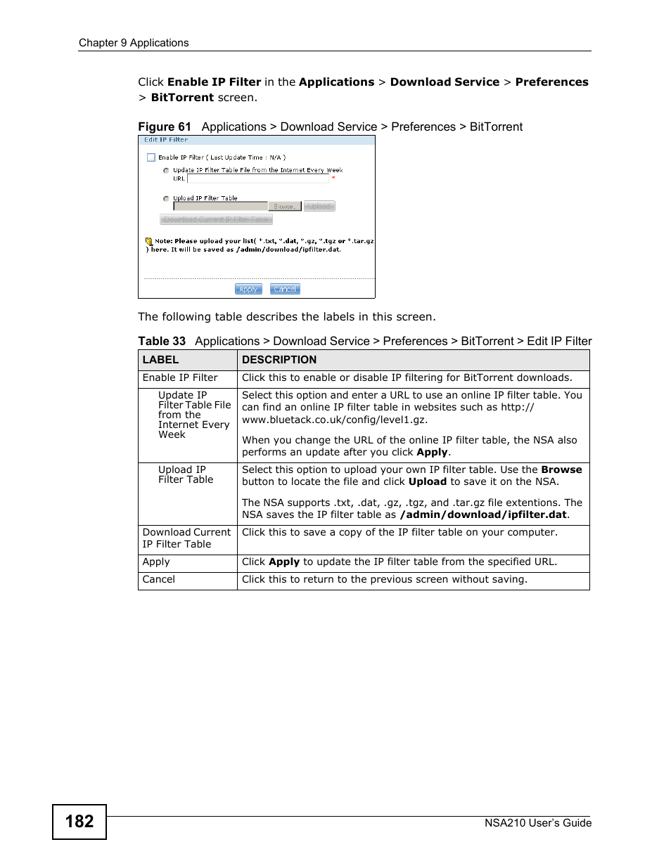 ZyXEL Communications NSA210 User Manual | Page 182 / 482
