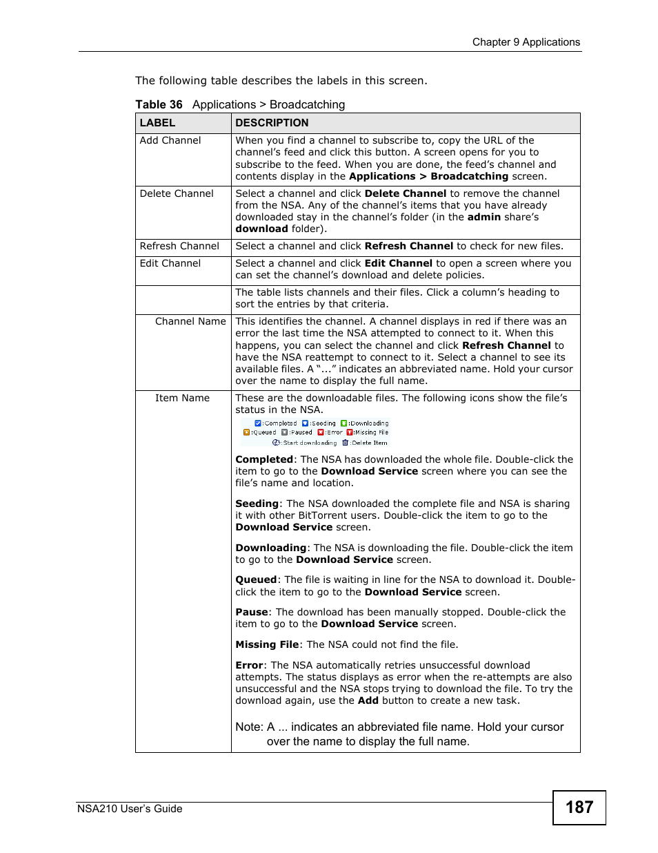 ZyXEL Communications NSA210 User Manual | Page 187 / 482