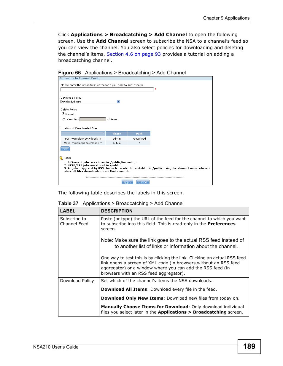 ZyXEL Communications NSA210 User Manual | Page 189 / 482