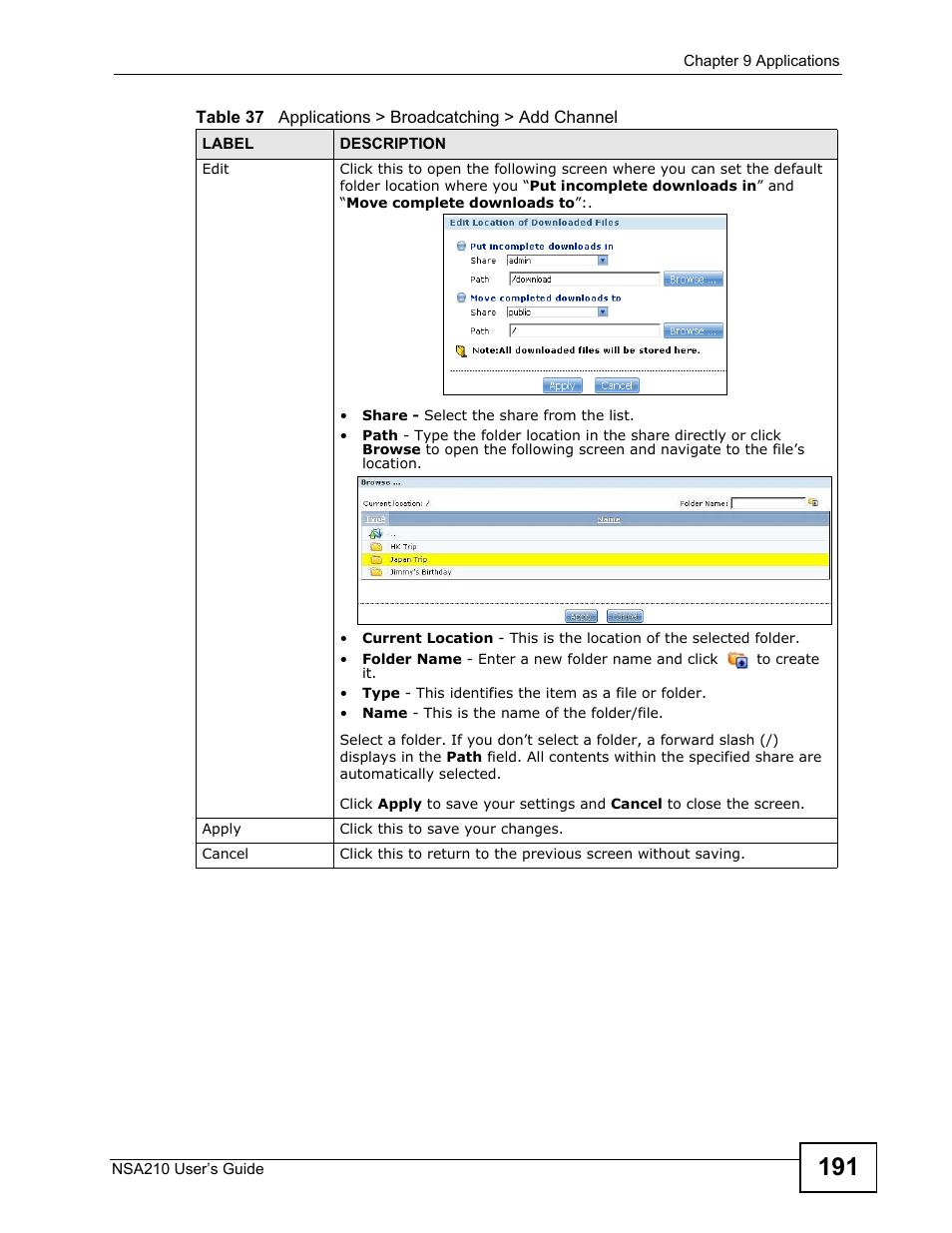 ZyXEL Communications NSA210 User Manual | Page 191 / 482