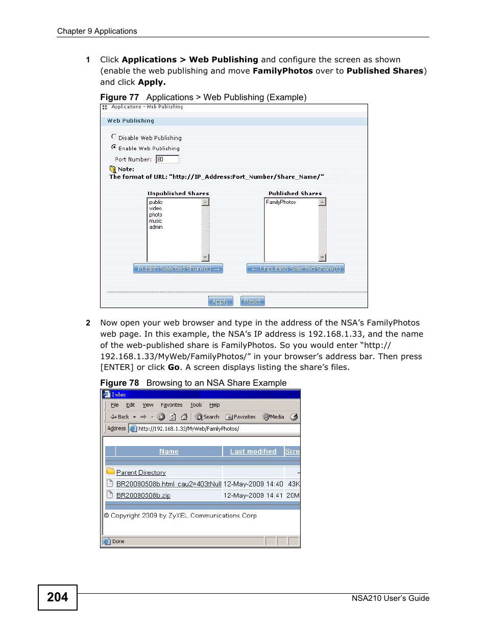 ZyXEL Communications NSA210 User Manual | Page 204 / 482