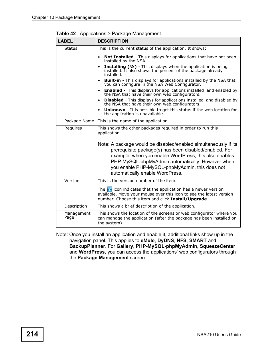 ZyXEL Communications NSA210 User Manual | Page 214 / 482