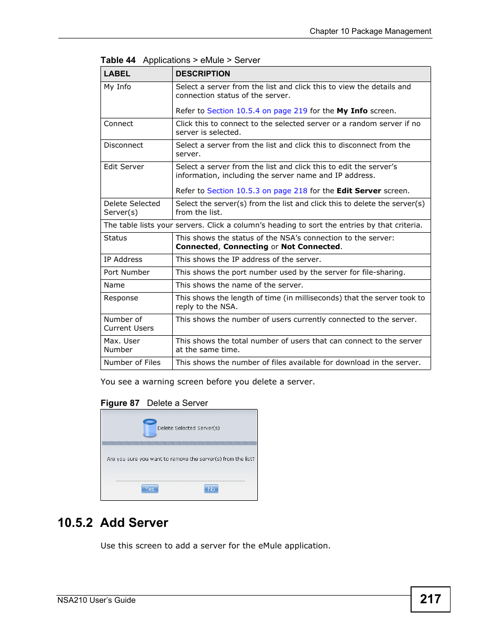2 add server | ZyXEL Communications NSA210 User Manual | Page 217 / 482