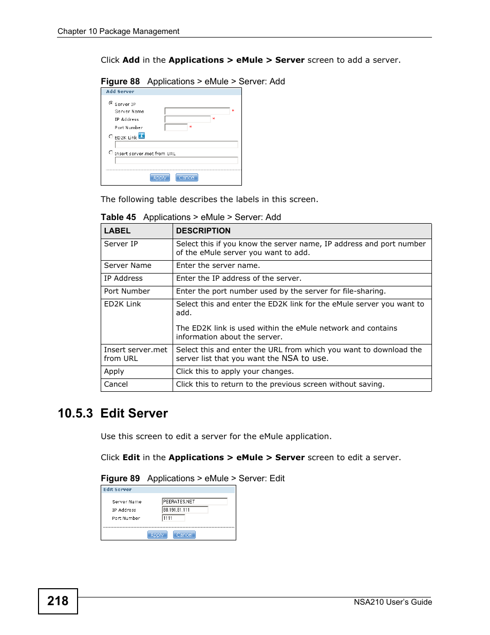 3 edit server, Refer to | ZyXEL Communications NSA210 User Manual | Page 218 / 482