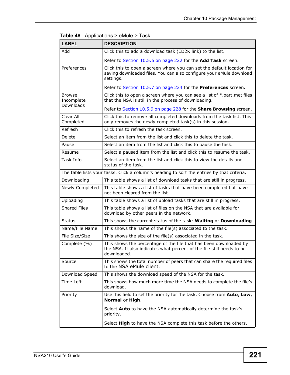ZyXEL Communications NSA210 User Manual | Page 221 / 482