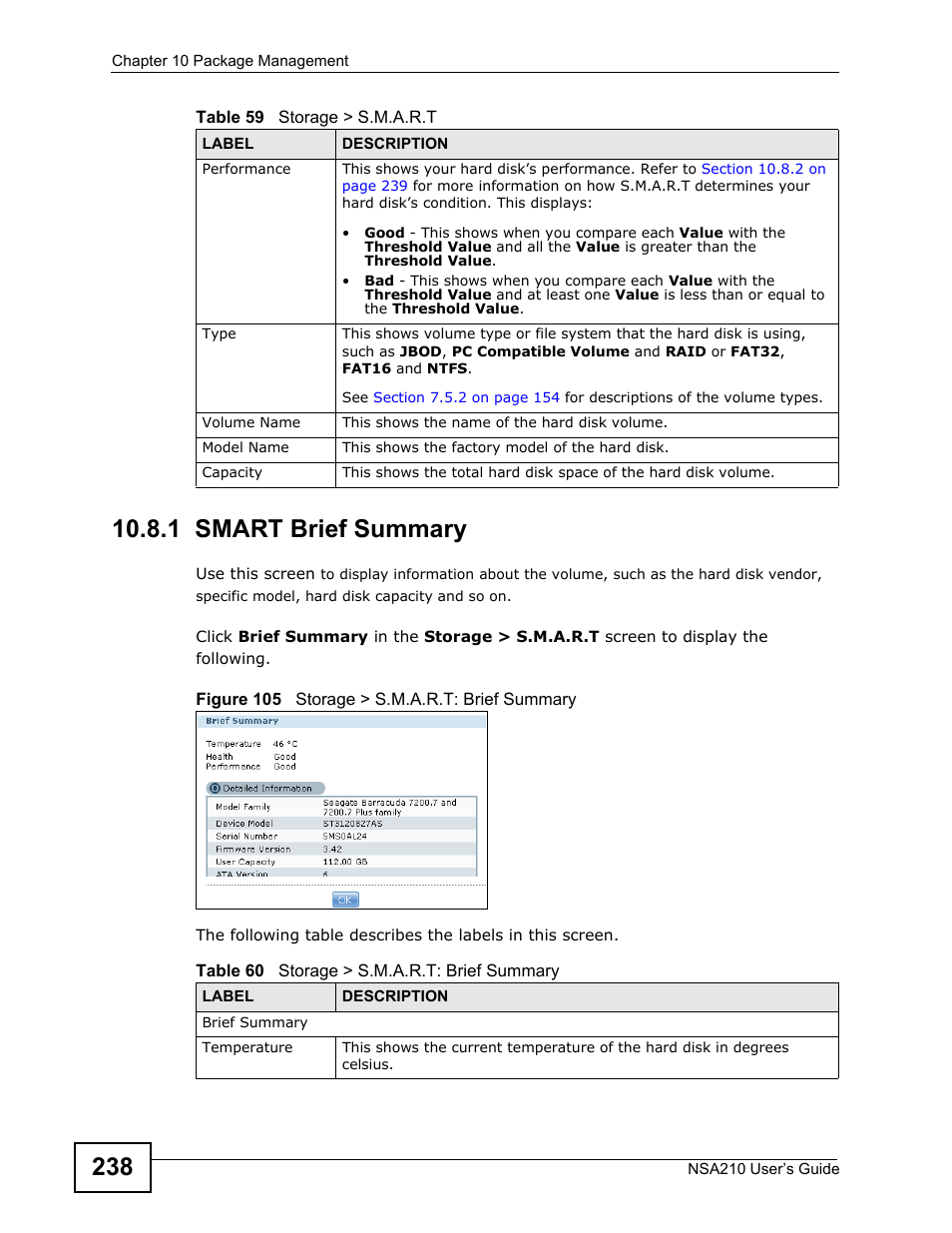 1 smart brief summary, To view the | ZyXEL Communications NSA210 User Manual | Page 238 / 482