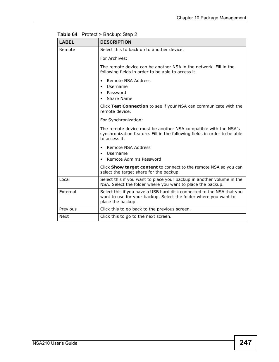 ZyXEL Communications NSA210 User Manual | Page 247 / 482
