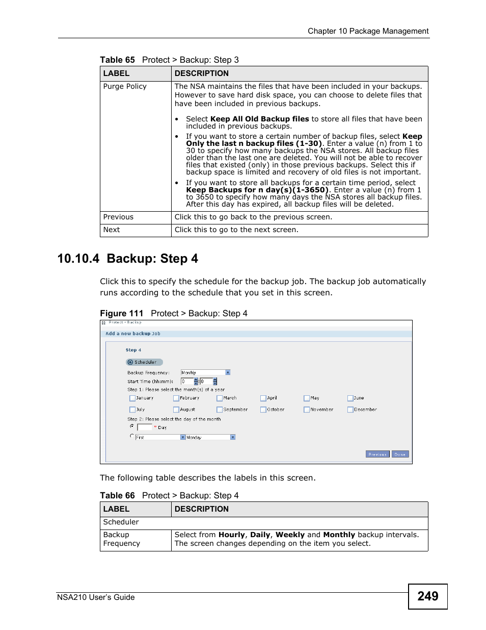 4 backup: step 4, Refer to | ZyXEL Communications NSA210 User Manual | Page 249 / 482