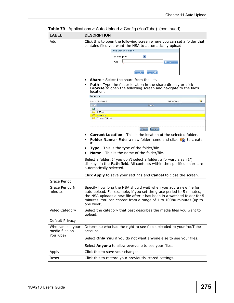 ZyXEL Communications NSA210 User Manual | Page 275 / 482