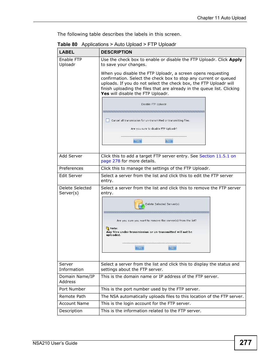 ZyXEL Communications NSA210 User Manual | Page 277 / 482
