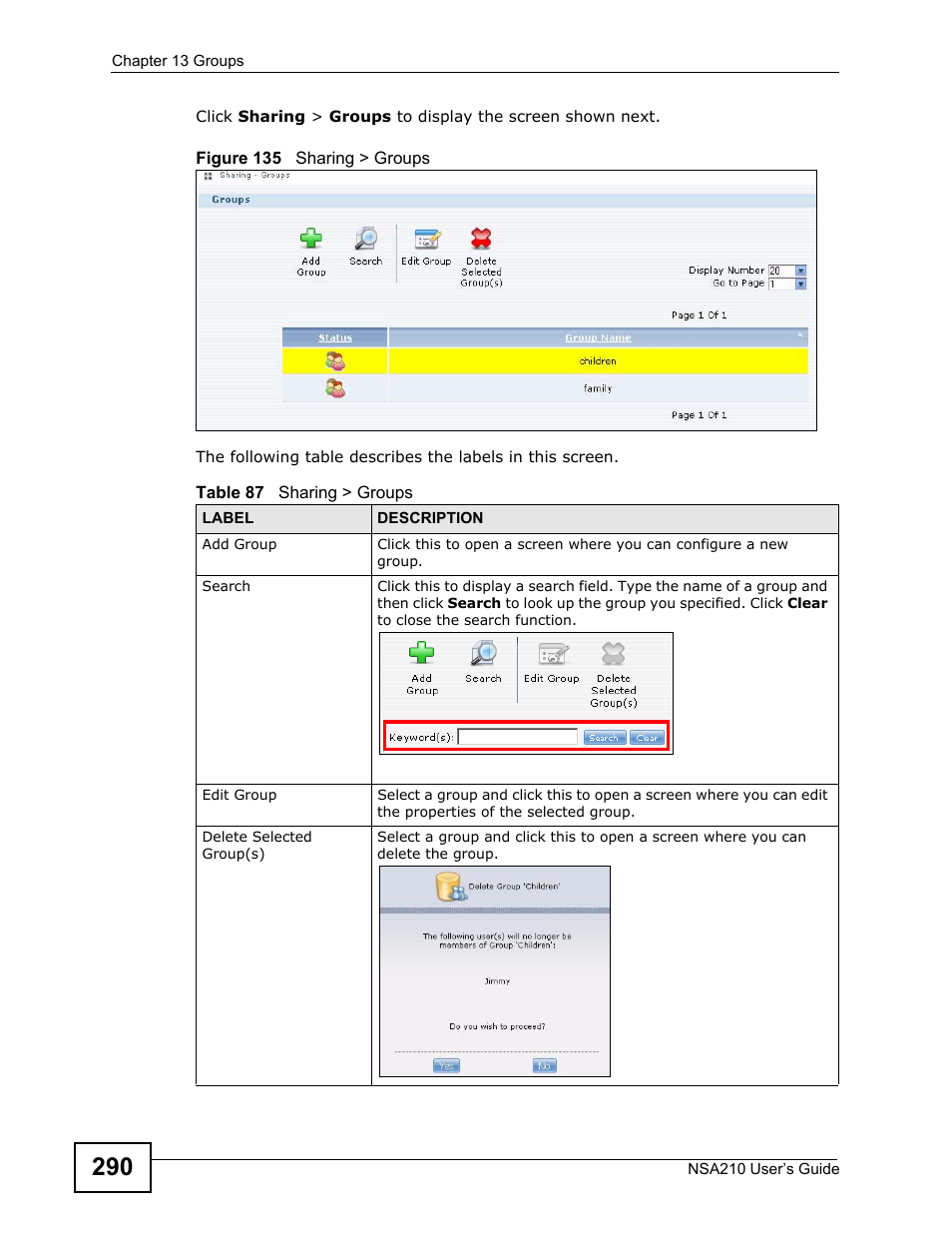 ZyXEL Communications NSA210 User Manual | Page 290 / 482