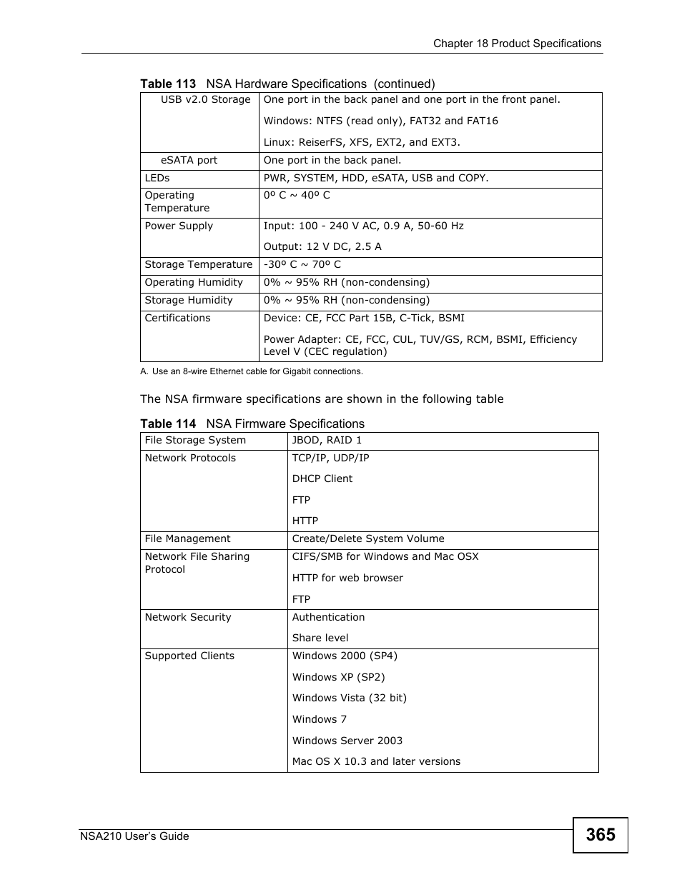 ZyXEL Communications NSA210 User Manual | Page 365 / 482