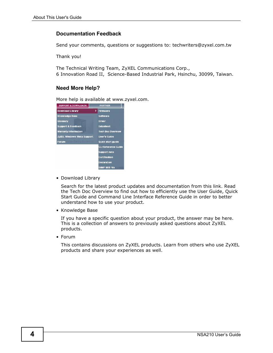 ZyXEL Communications NSA210 User Manual | Page 4 / 482