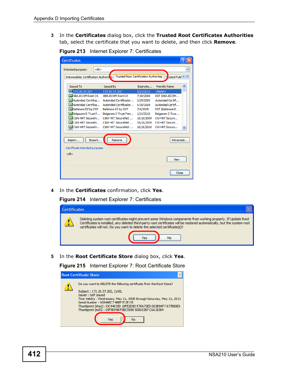 ZyXEL Communications NSA210 User Manual | Page 412 / 482