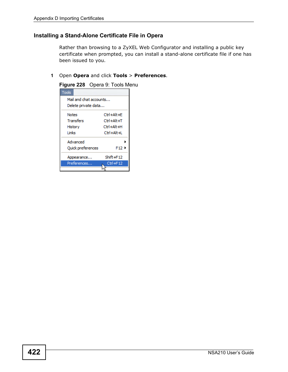 ZyXEL Communications NSA210 User Manual | Page 422 / 482