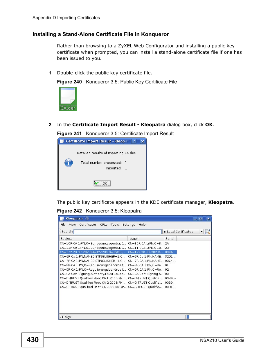 ZyXEL Communications NSA210 User Manual | Page 430 / 482