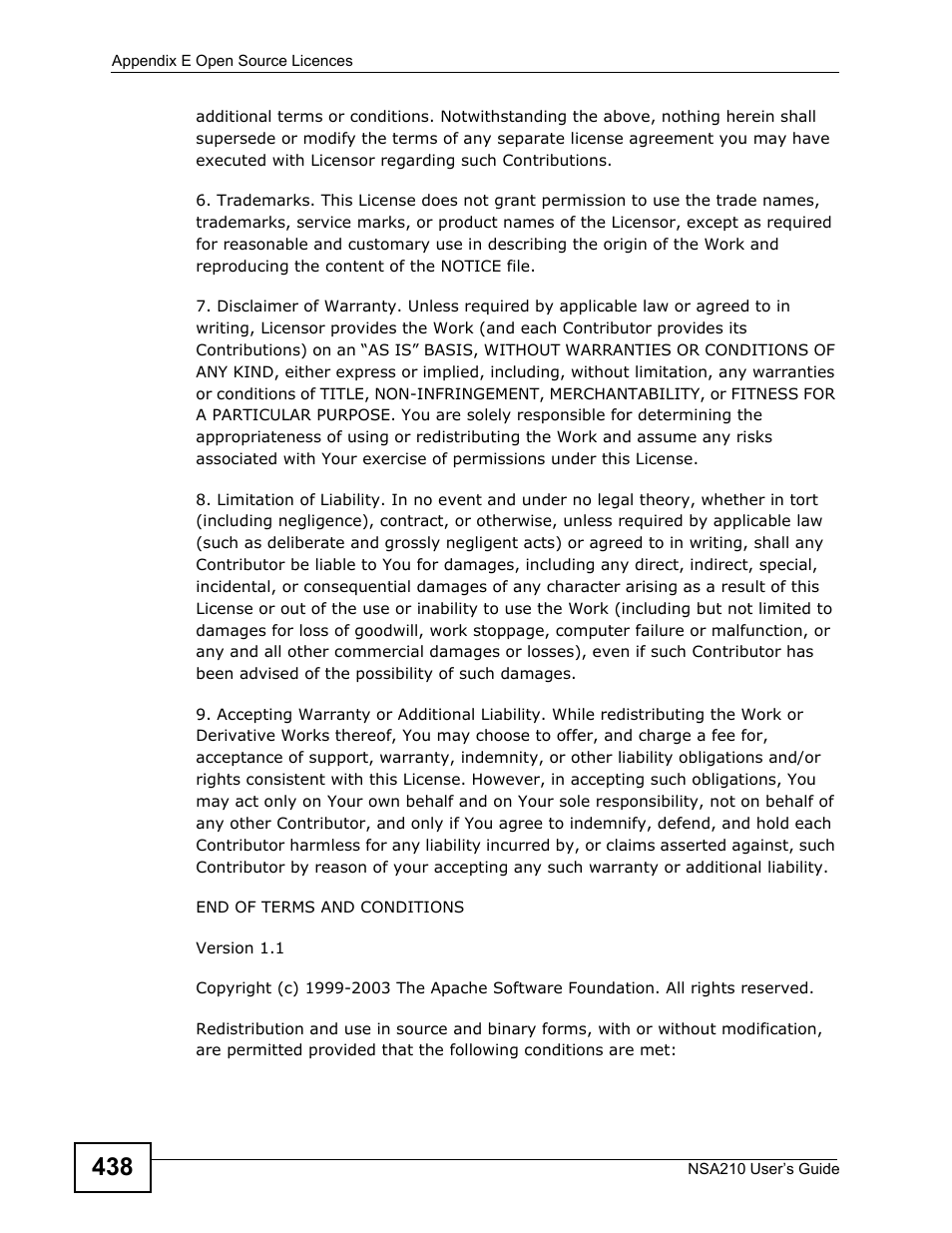 ZyXEL Communications NSA210 User Manual | Page 438 / 482