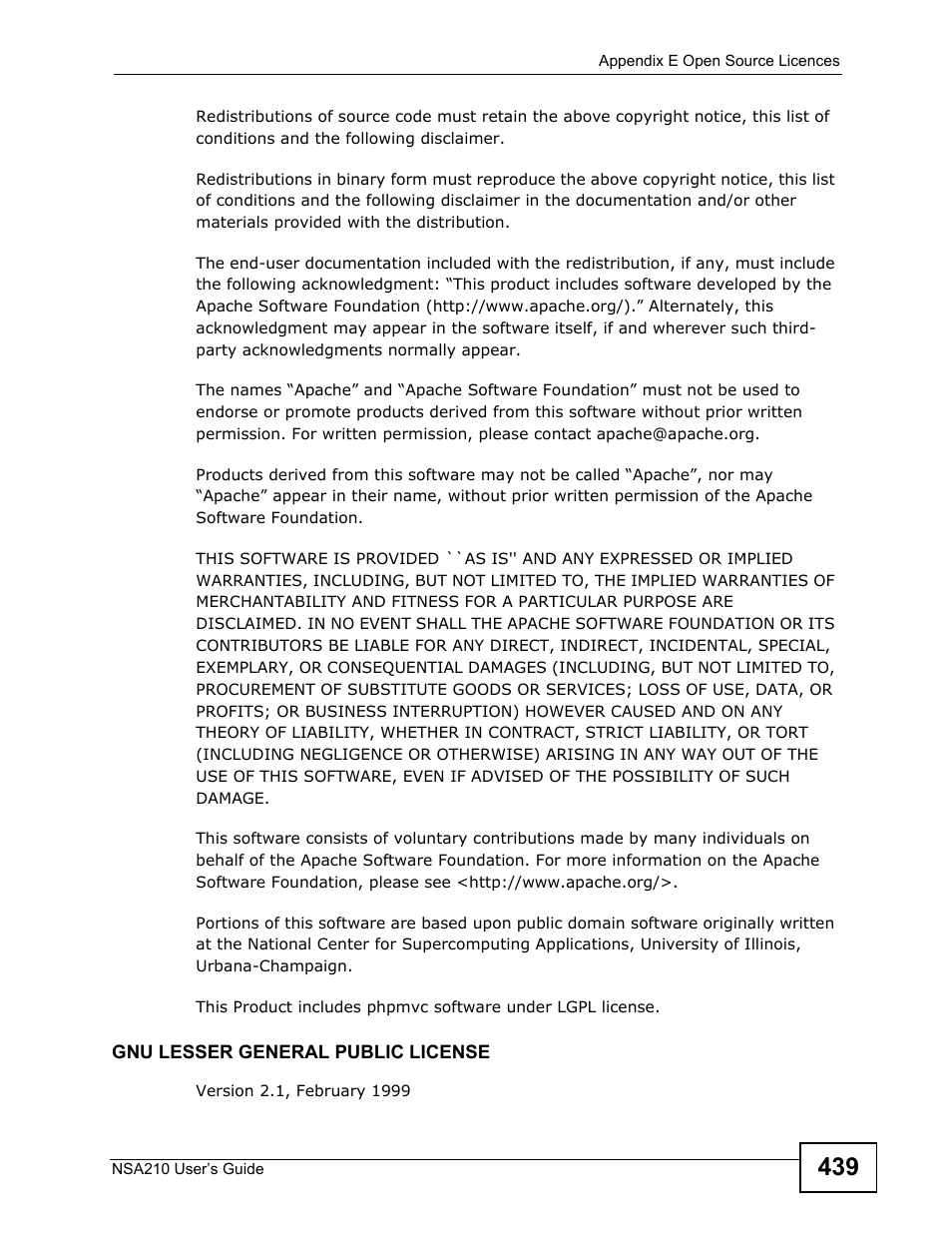 ZyXEL Communications NSA210 User Manual | Page 439 / 482
