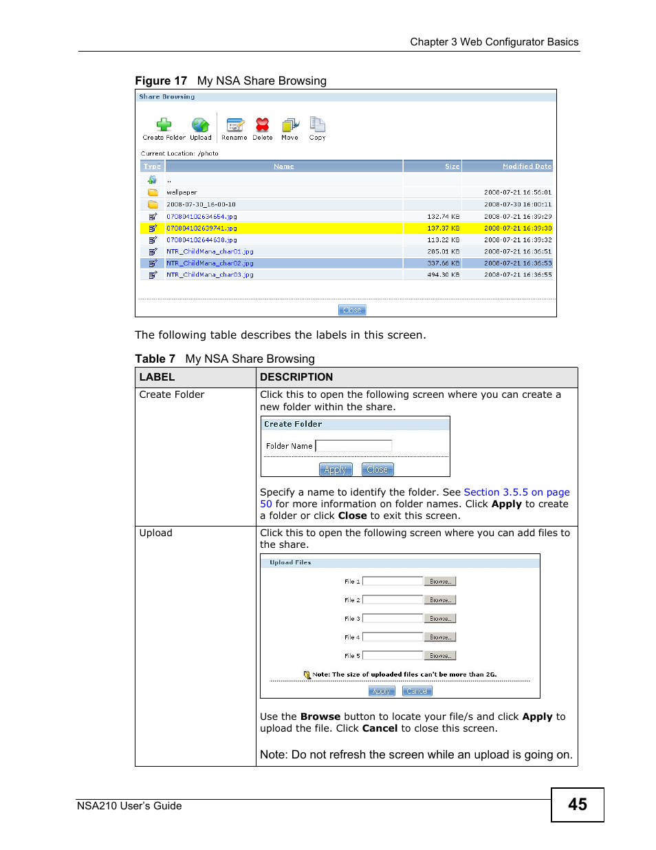 ZyXEL Communications NSA210 User Manual | Page 45 / 482