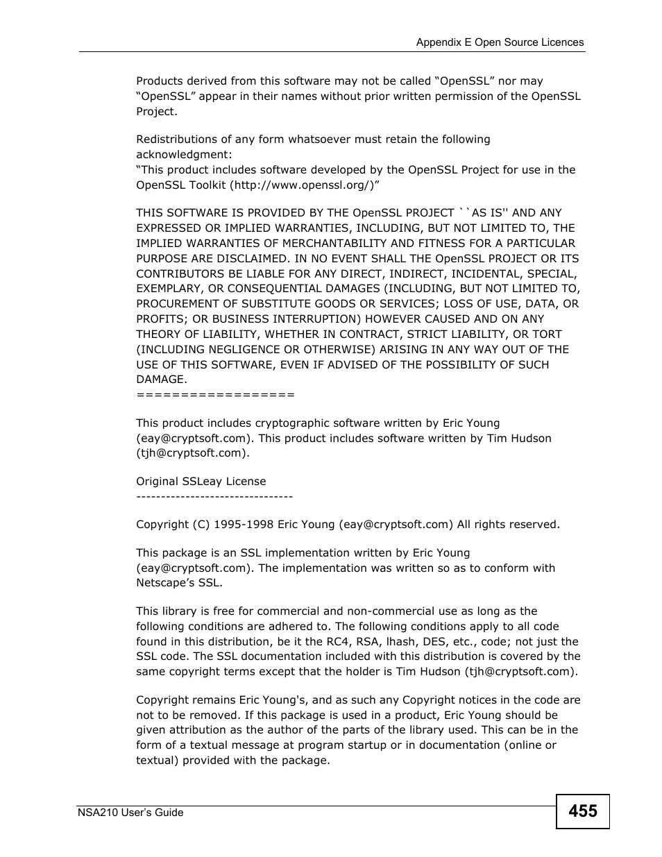 ZyXEL Communications NSA210 User Manual | Page 455 / 482