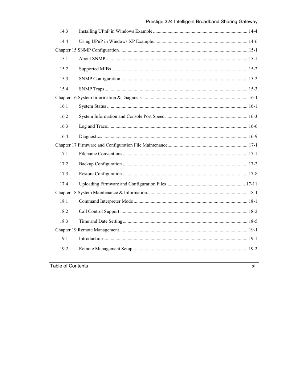 ZyXEL Communications Intelligent Broadband Sharing Gateway P-324 User Manual | Page 11 / 285