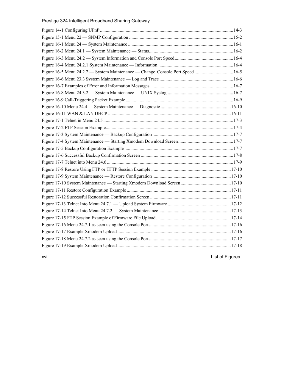 ZyXEL Communications Intelligent Broadband Sharing Gateway P-324 User Manual | Page 16 / 285