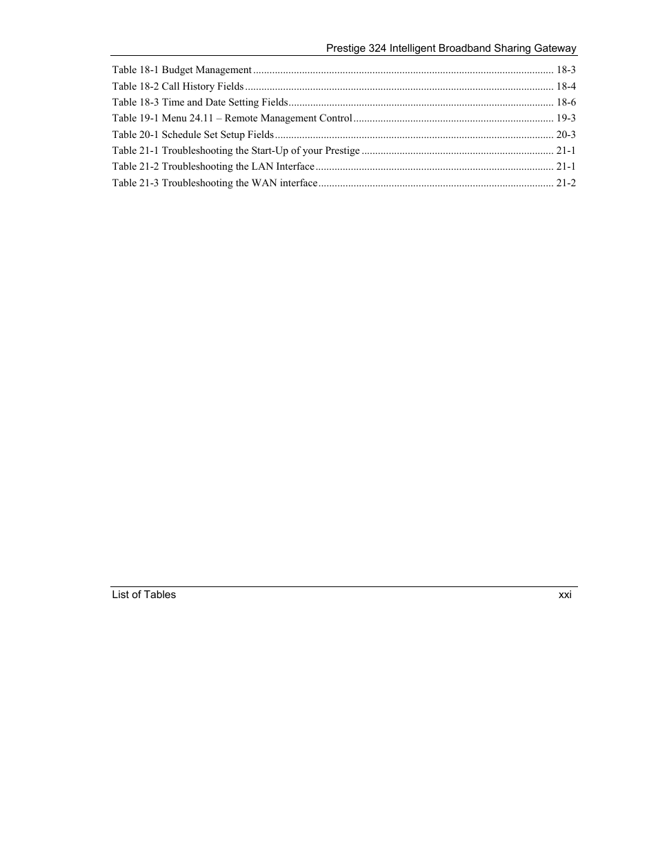 ZyXEL Communications Intelligent Broadband Sharing Gateway P-324 User Manual | Page 21 / 285