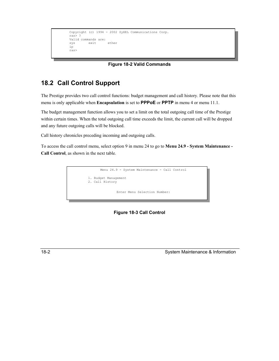 Call control support, 2 call control support | ZyXEL Communications Intelligent Broadband Sharing Gateway P-324 User Manual | Page 222 / 285