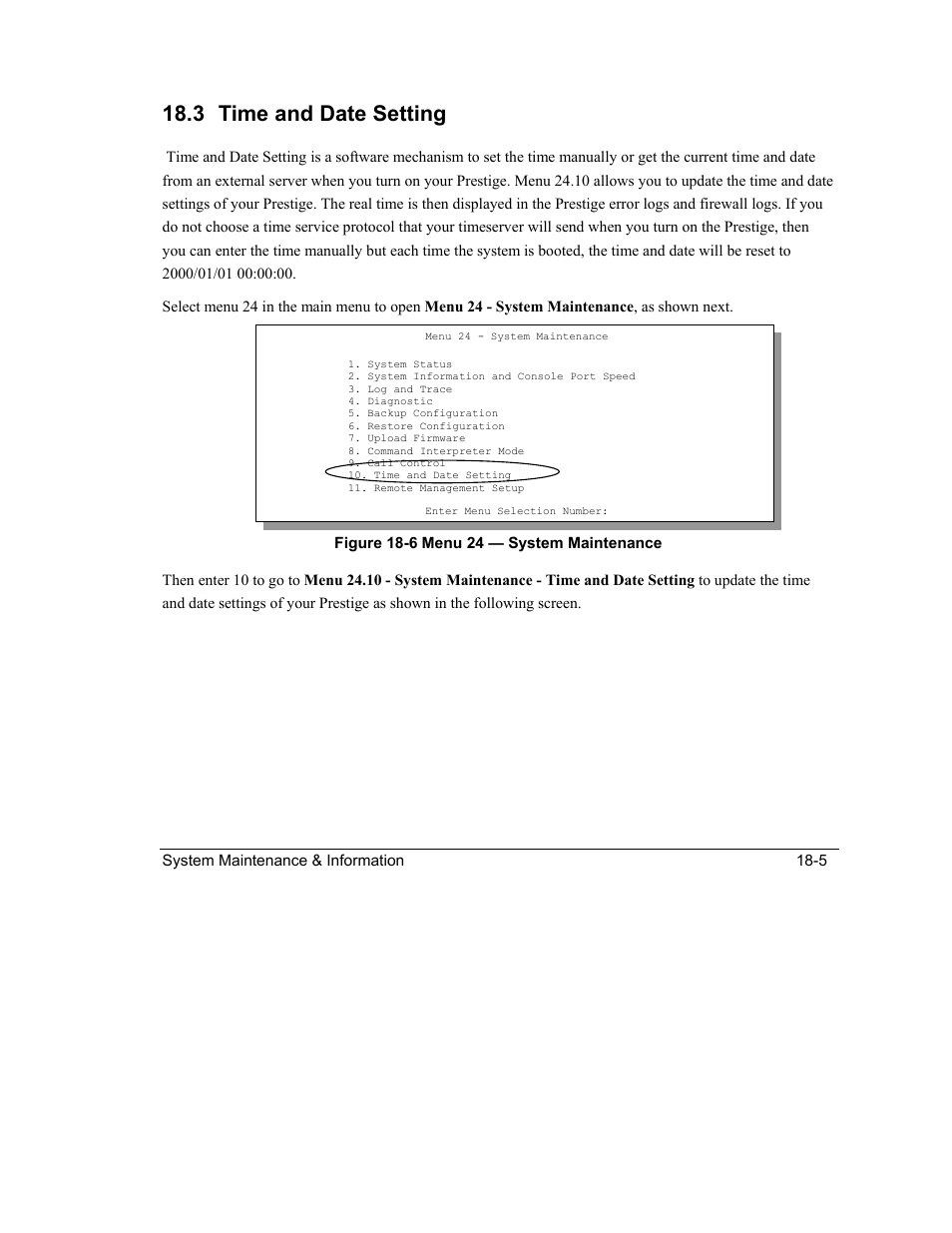 Time and date setting, 3 time and date setting | ZyXEL Communications Intelligent Broadband Sharing Gateway P-324 User Manual | Page 225 / 285