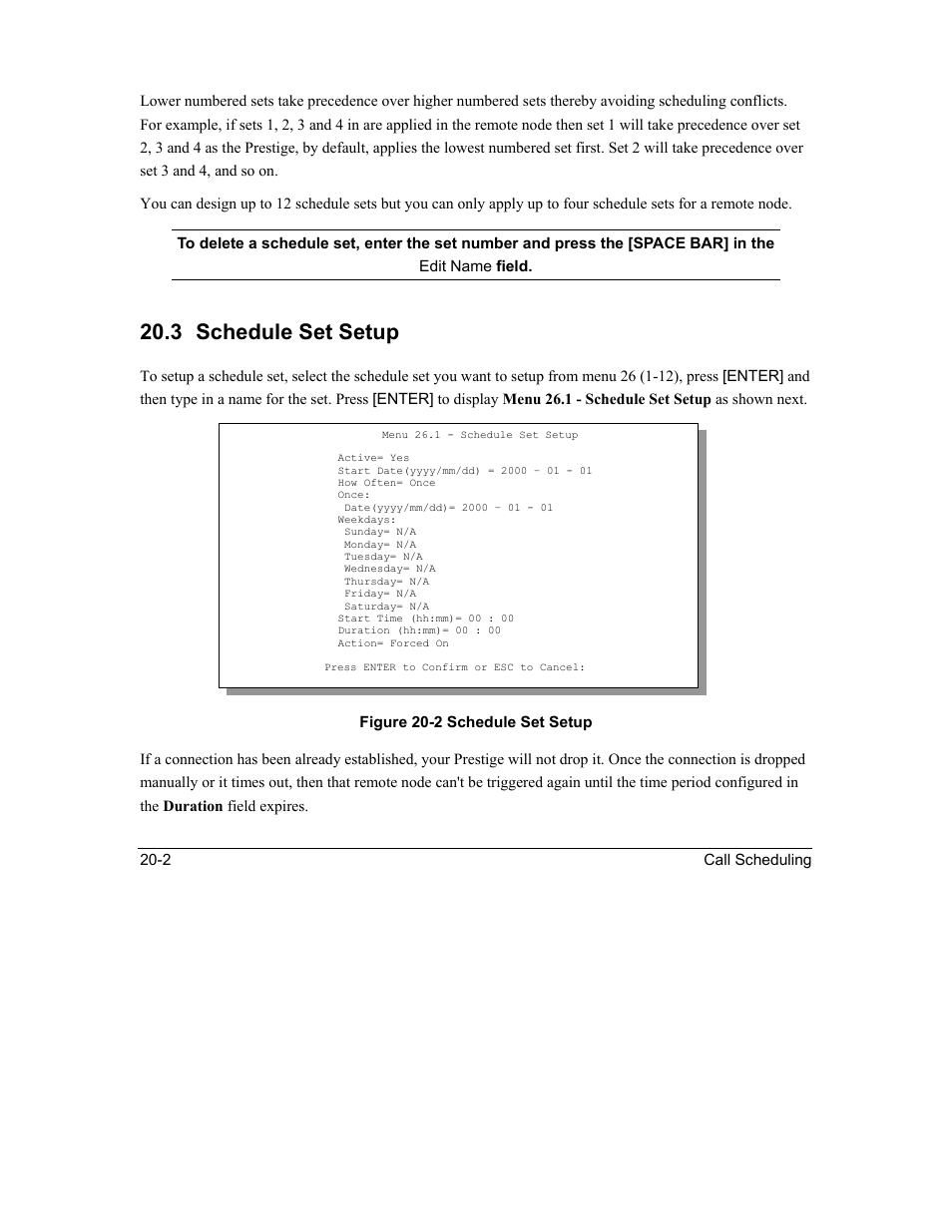 Schedule set setup, 3 schedule set setup | ZyXEL Communications Intelligent Broadband Sharing Gateway P-324 User Manual | Page 236 / 285