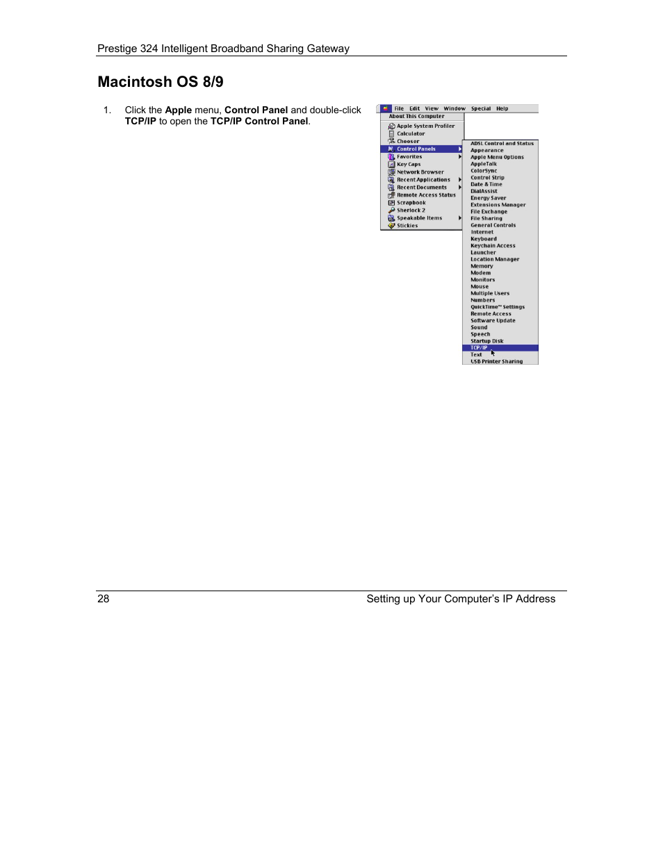 Macintosh os 8/9 | ZyXEL Communications Intelligent Broadband Sharing Gateway P-324 User Manual | Page 272 / 285