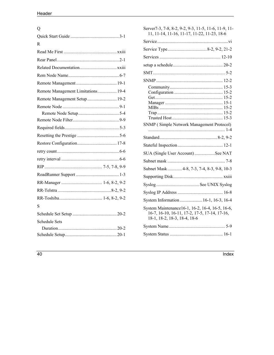 ZyXEL Communications Intelligent Broadband Sharing Gateway P-324 User Manual | Page 284 / 285