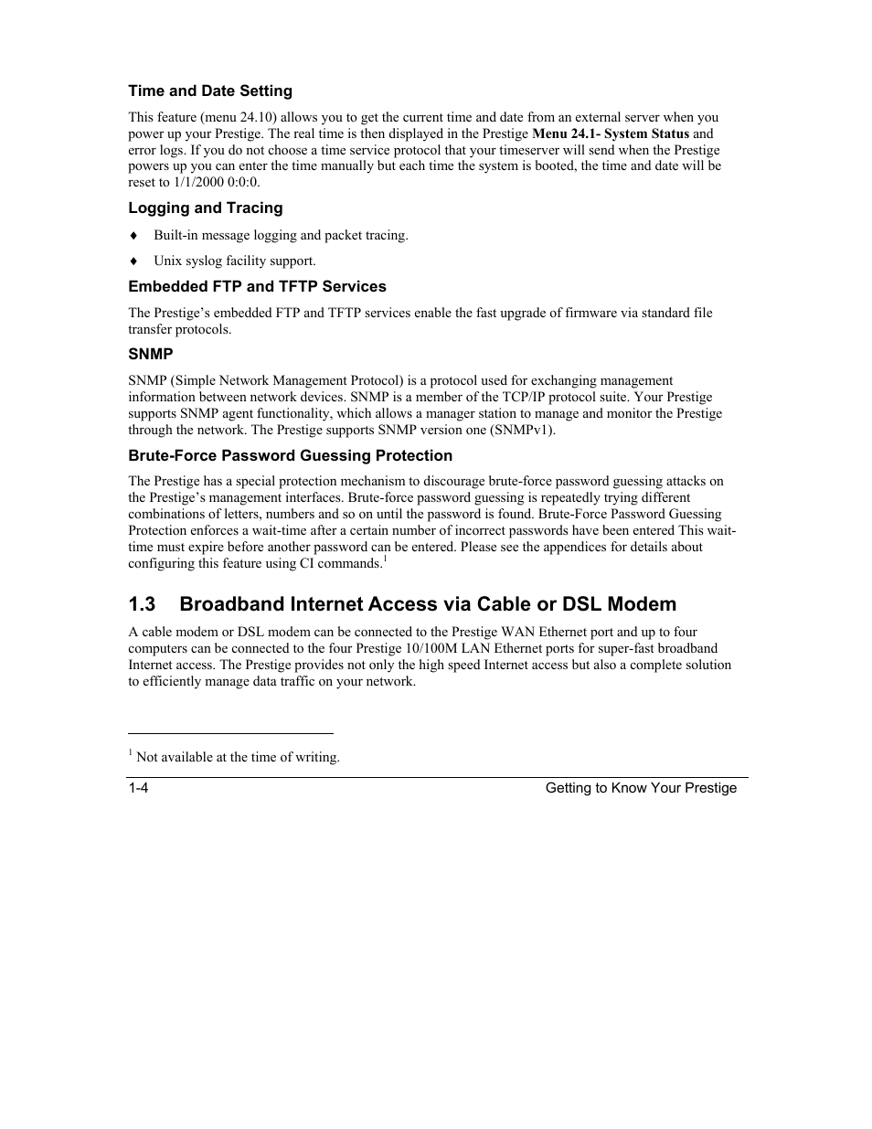 Broadband internet access via cable or dsl modem, 3 broadband internet access via cable or dsl modem | ZyXEL Communications Intelligent Broadband Sharing Gateway P-324 User Manual | Page 31 / 285