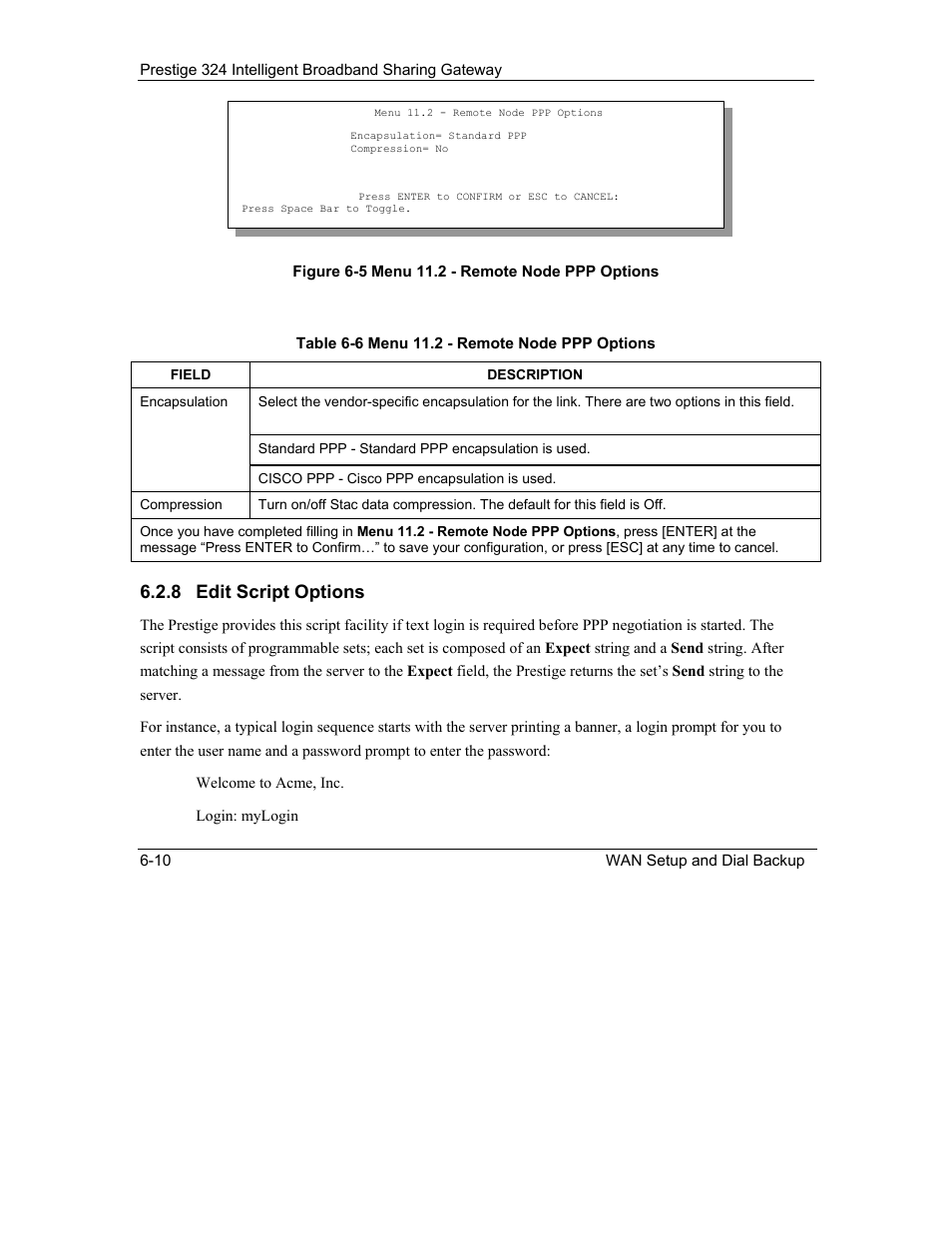 8 edit script options | ZyXEL Communications Intelligent Broadband Sharing Gateway P-324 User Manual | Page 77 / 285