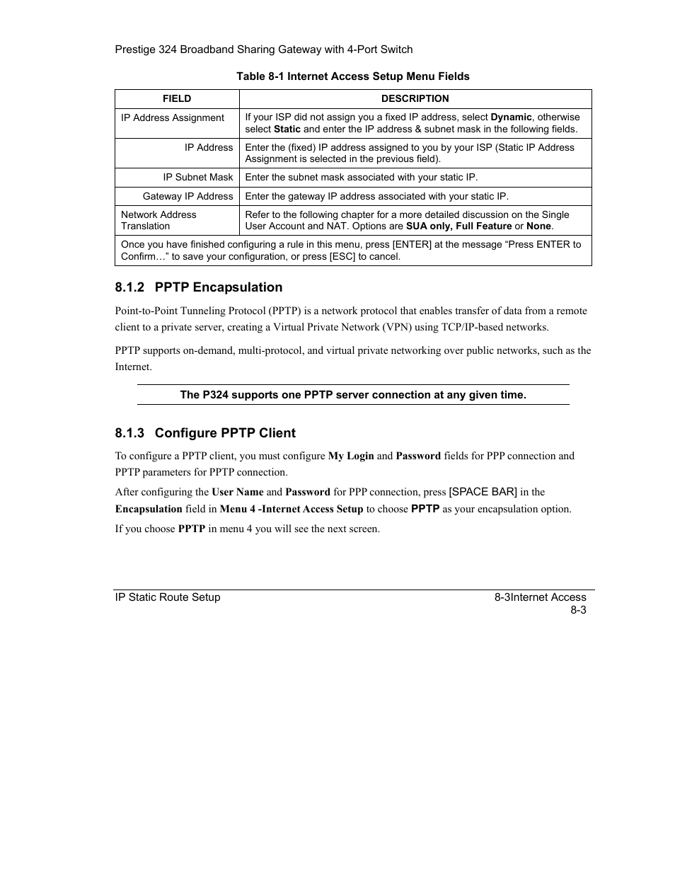 ZyXEL Communications Intelligent Broadband Sharing Gateway P-324 User Manual | Page 92 / 285
