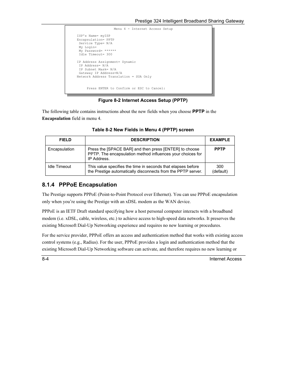 4 pppoe encapsulation | ZyXEL Communications Intelligent Broadband Sharing Gateway P-324 User Manual | Page 93 / 285