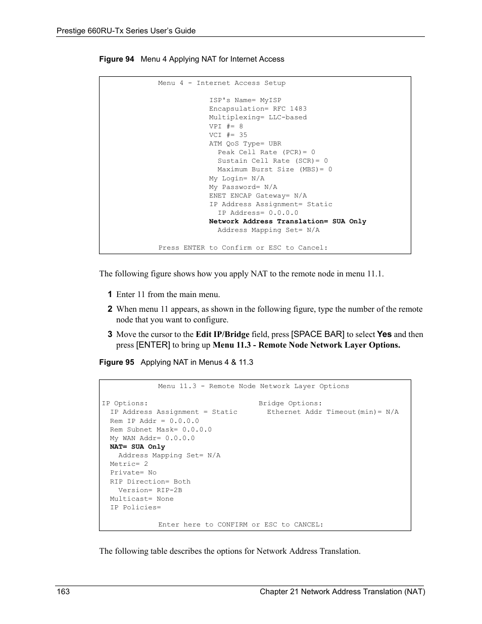 ZyXEL Communications ADSL2+ Ethernet/USB Gateway 660RU-Tx Series User Manual | Page 164 / 286