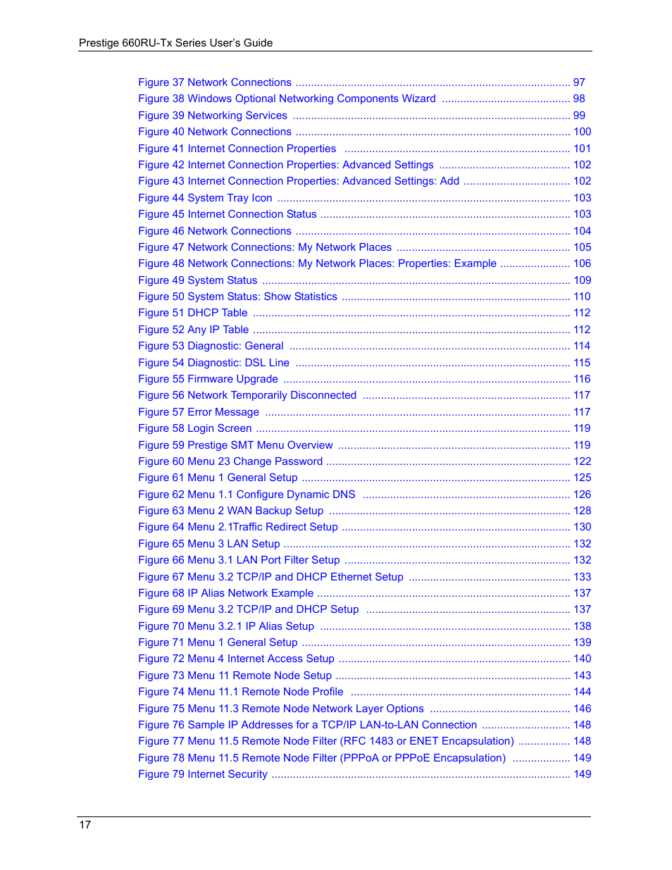 ZyXEL Communications ADSL2+ Ethernet/USB Gateway 660RU-Tx Series User Manual | Page 18 / 286
