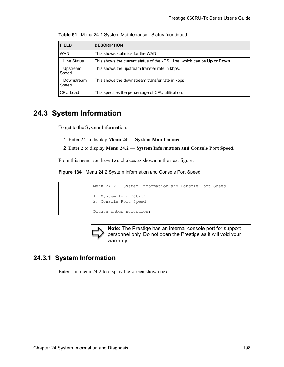 3 system information, 1 system information | ZyXEL Communications ADSL2+ Ethernet/USB Gateway 660RU-Tx Series User Manual | Page 199 / 286