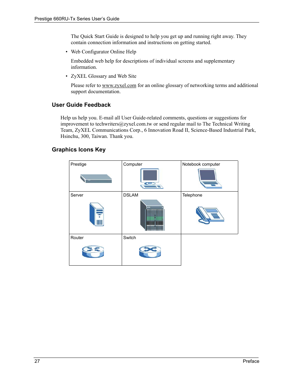 ZyXEL Communications ADSL2+ Ethernet/USB Gateway 660RU-Tx Series User Manual | Page 28 / 286