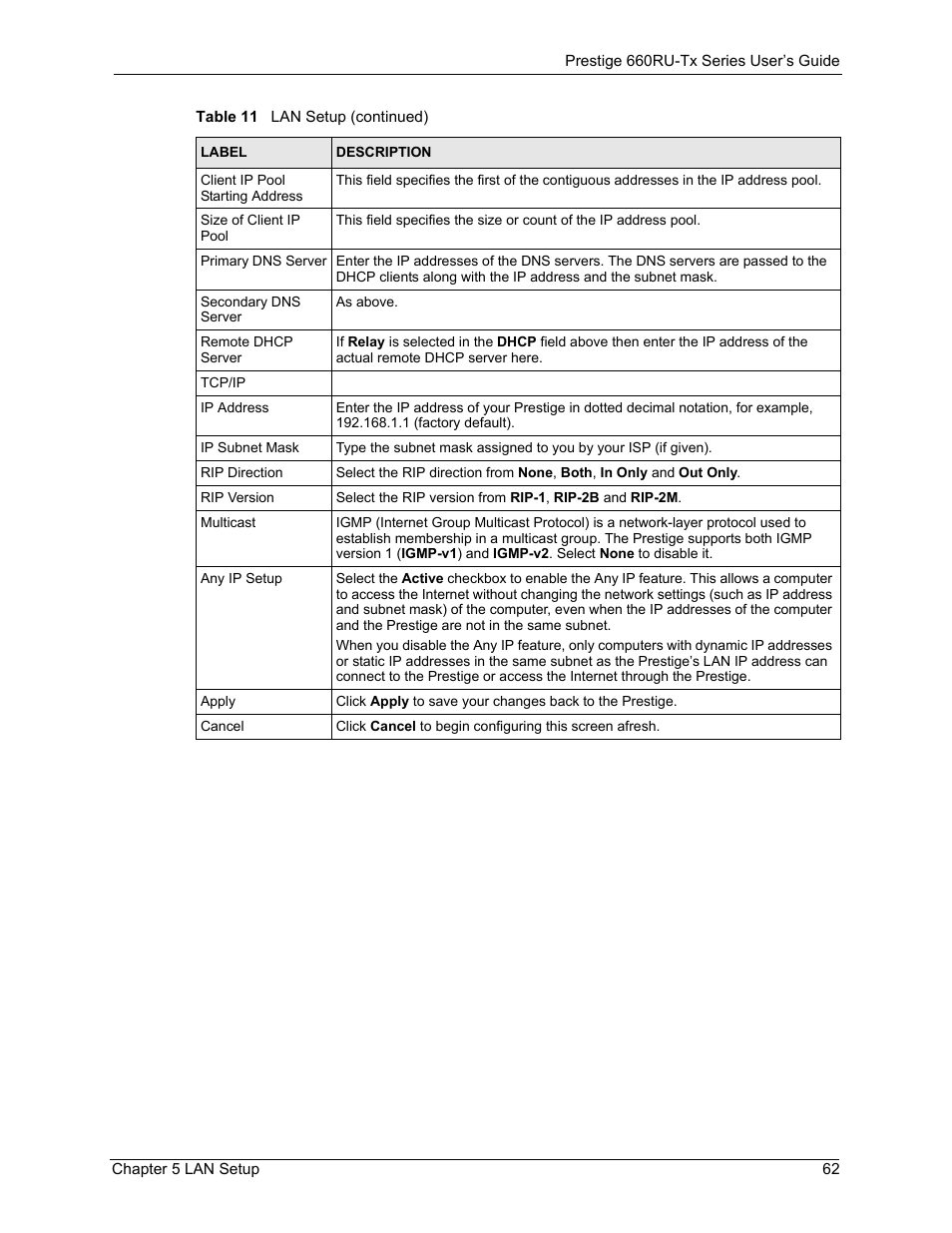 ZyXEL Communications ADSL2+ Ethernet/USB Gateway 660RU-Tx Series User Manual | Page 63 / 286