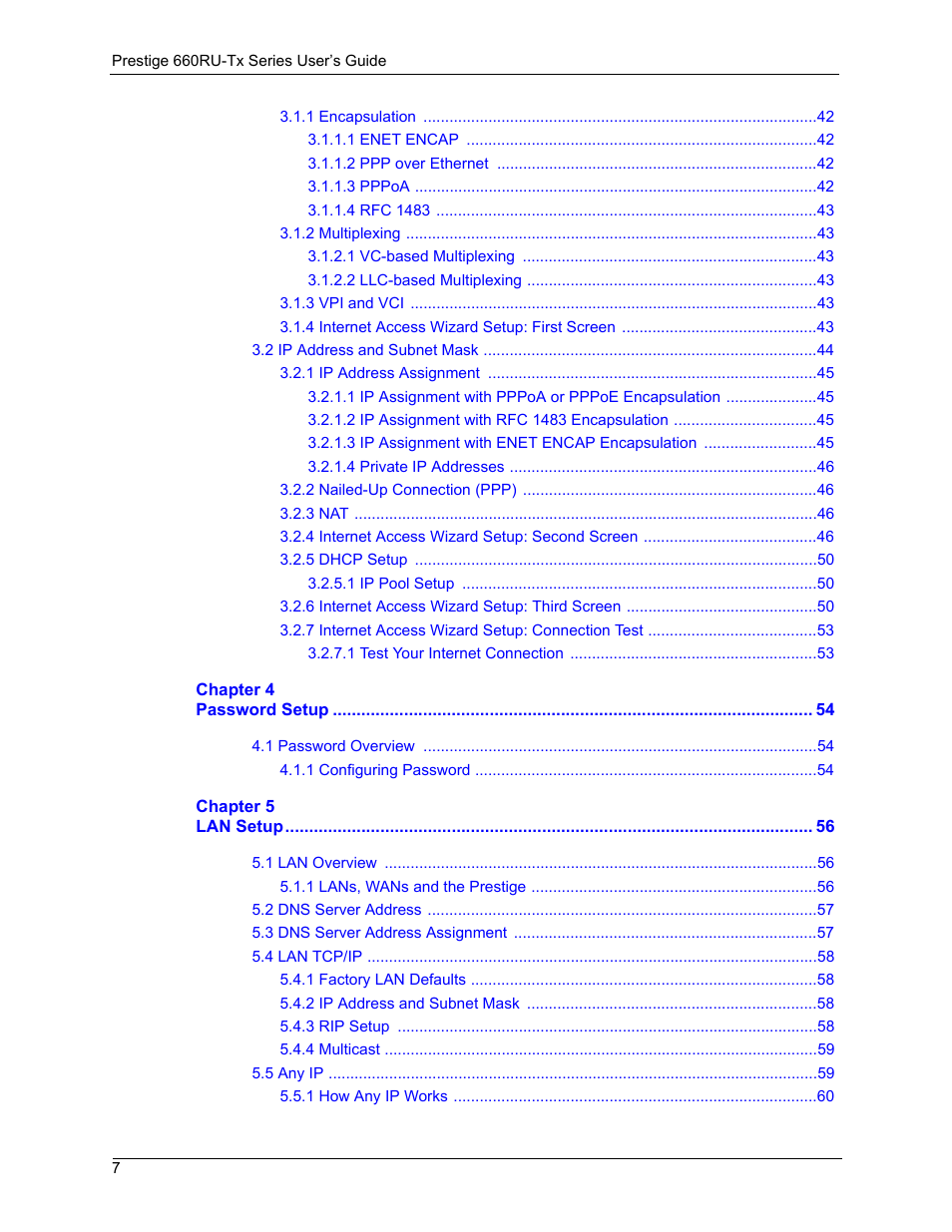 ZyXEL Communications ADSL2+ Ethernet/USB Gateway 660RU-Tx Series User Manual | Page 8 / 286