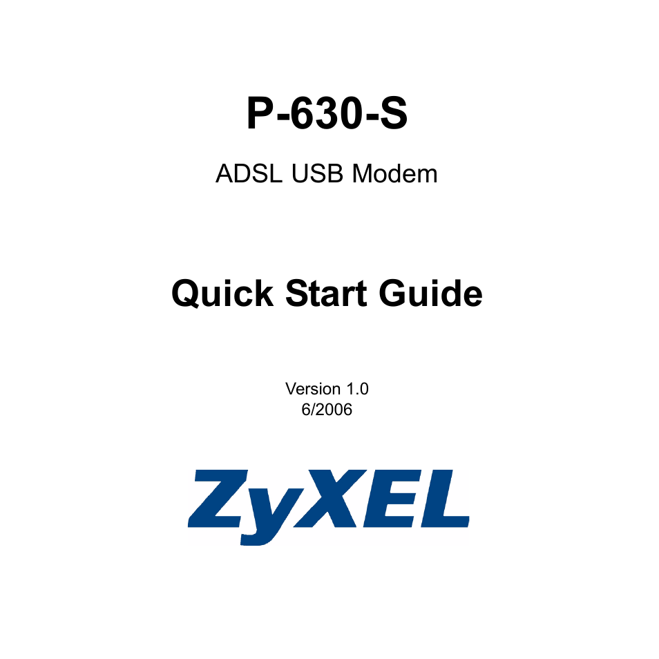 ZyXEL Communications P-630-S User Manual | 32 pages