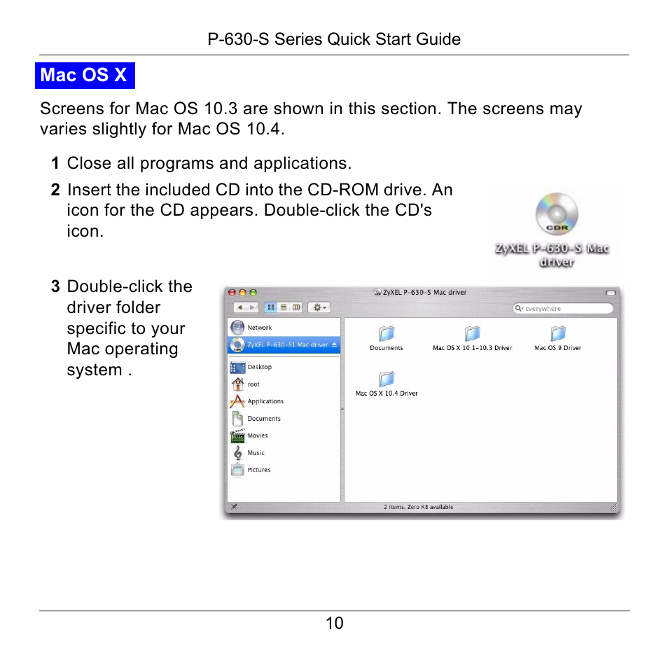 1 close all programs and applications | ZyXEL Communications P-630-S User Manual | Page 10 / 32
