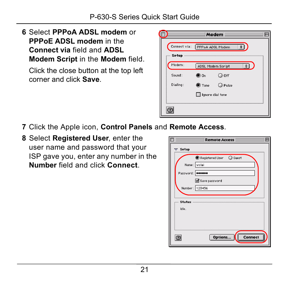 ZyXEL Communications P-630-S User Manual | Page 21 / 32