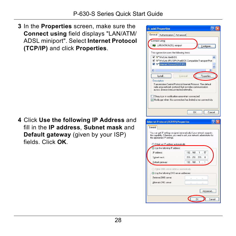 ZyXEL Communications P-630-S User Manual | Page 28 / 32