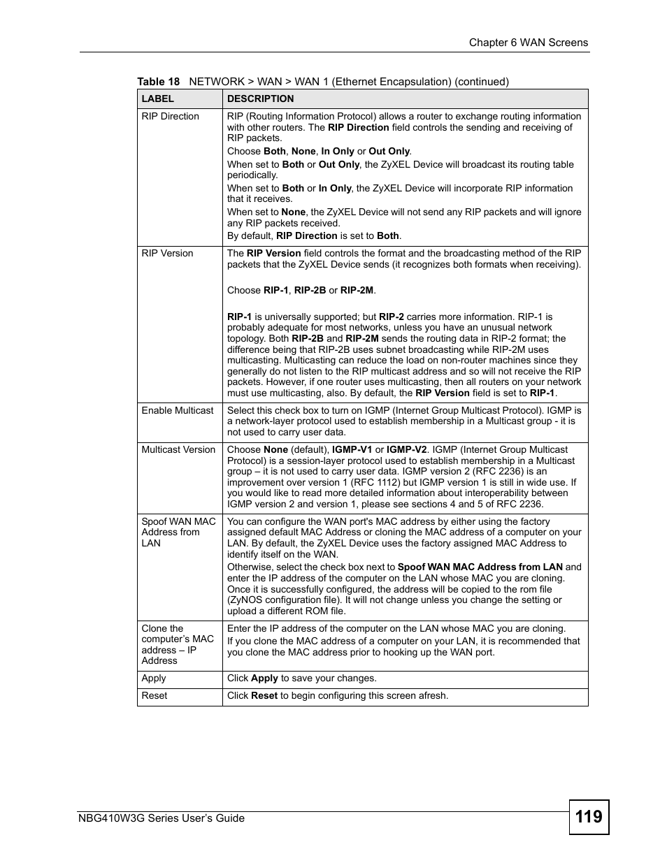 ZyXEL Communications NBG410W3G User Manual | Page 119 / 430
