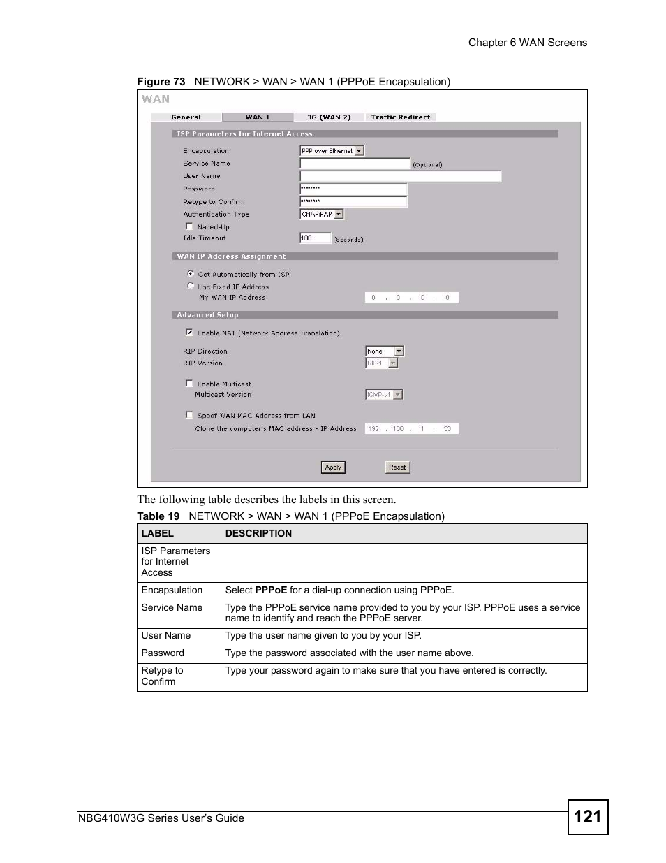ZyXEL Communications NBG410W3G User Manual | Page 121 / 430