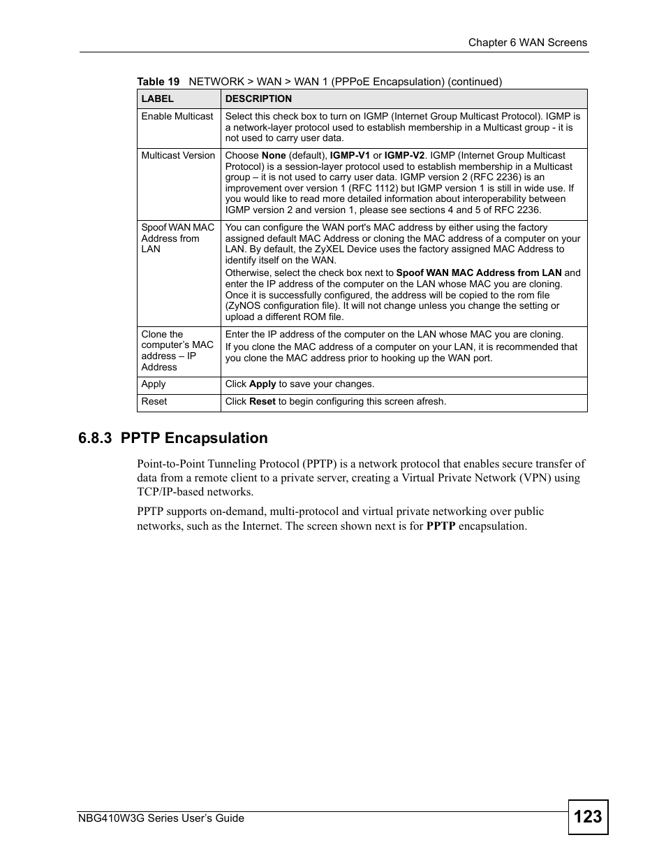 3 pptp encapsulation | ZyXEL Communications NBG410W3G User Manual | Page 123 / 430