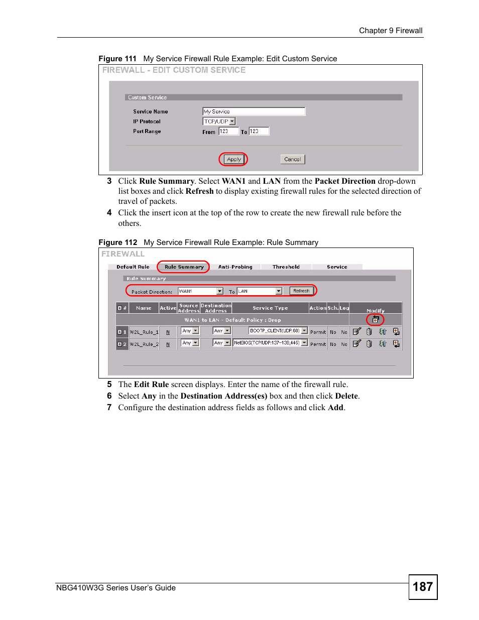 ZyXEL Communications NBG410W3G User Manual | Page 187 / 430